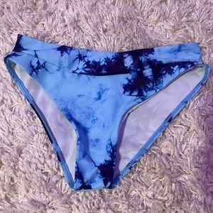 blue tie dye bikini bottoms, women’s x small